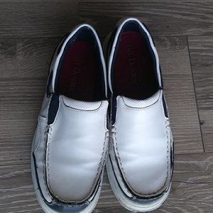 Dexter white & blue boy loafers size 4